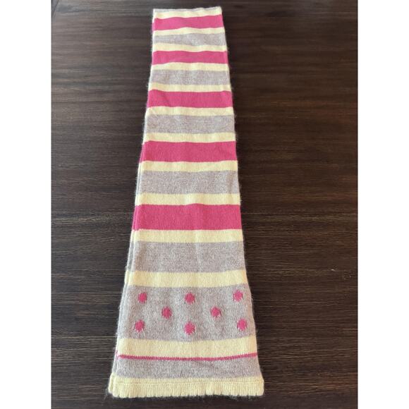 American Eagle Scarf Retro Striped Polka Dot Soft Knit Shawl wool cashmere blend - Picture 8 of 10